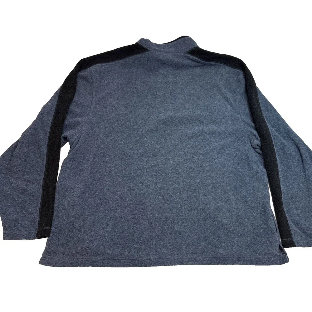 Old Navy Mens High Neck 1/4 Zip Fleece XXL Arm Strips Gray Long Sleeve 2 Pockets